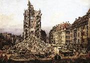 BELLOTTO, Bernardo The Ruins of the Old Kreuzkirche in Dresden gfh painting